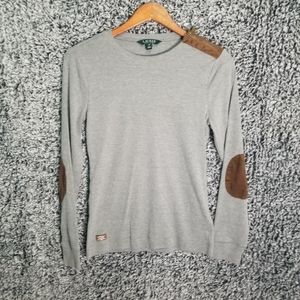 Ralph Lauren Grey Long Sleeve Shirt w/elbow patch